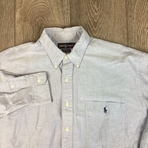Ralph Lauren BIG SHIRT Pony Blue Pocket Pony Men's L Long Sleeve Button Down FLA